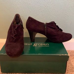 Paul Green Purple Suede Booties size 7